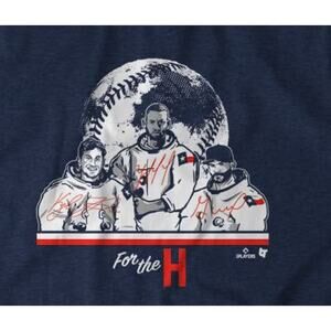 BreakingT Men's‎ Houston Astronauts Short Sleeve Crew T-Shirt in Navy Medium $32